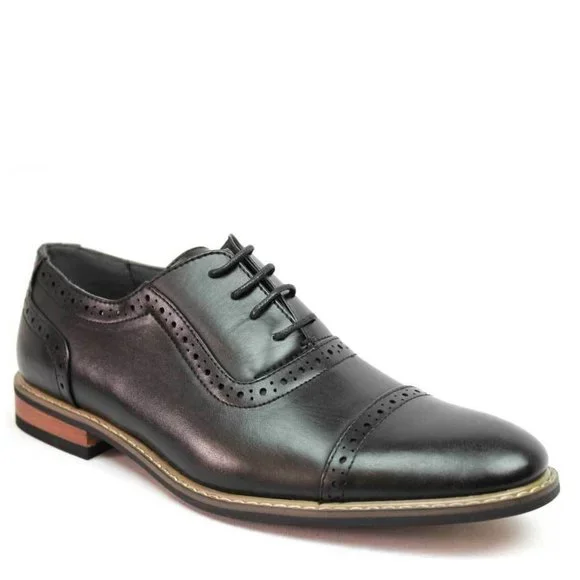 Parrazo | Shoes | Mens Black Dress Shoes Cap Toe Lace Up 